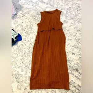 Brown maternity dress